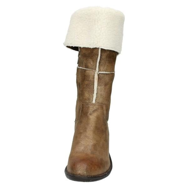 Spot On Ladies Spot On Mid Heel Fleece Lined Boot