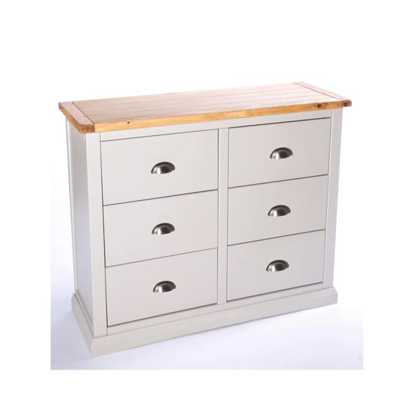 Cabinet Bits Loreo 6 Drawer Chest of Drawers Chrome Cup Handle