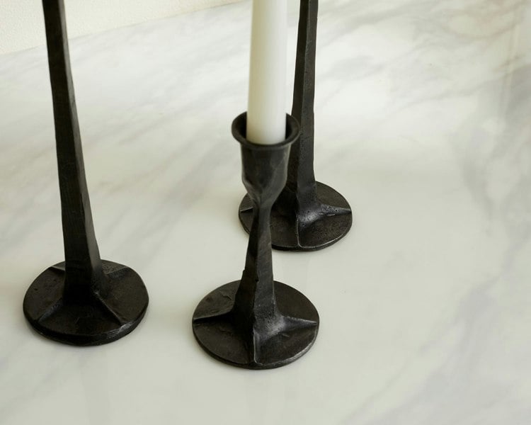 Rustic Black Iron Candle Holders Set What a Host Home