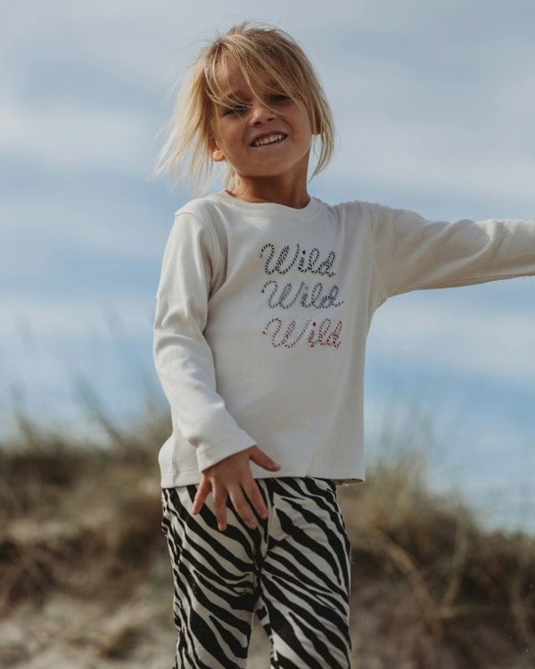organic cotton White Wild Solgan Print Top - image 1