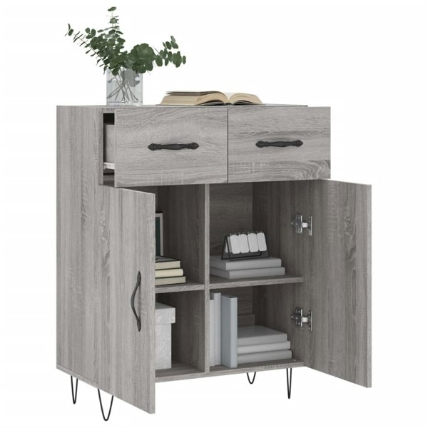 Berkfield Sideboard Grey Sonoma 69.5x34x90 cm Engineered Wood