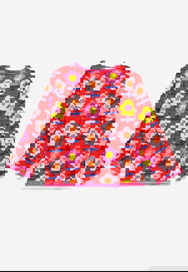 Organic Pink Flower Print Reversible Jacket - Toby Tiger