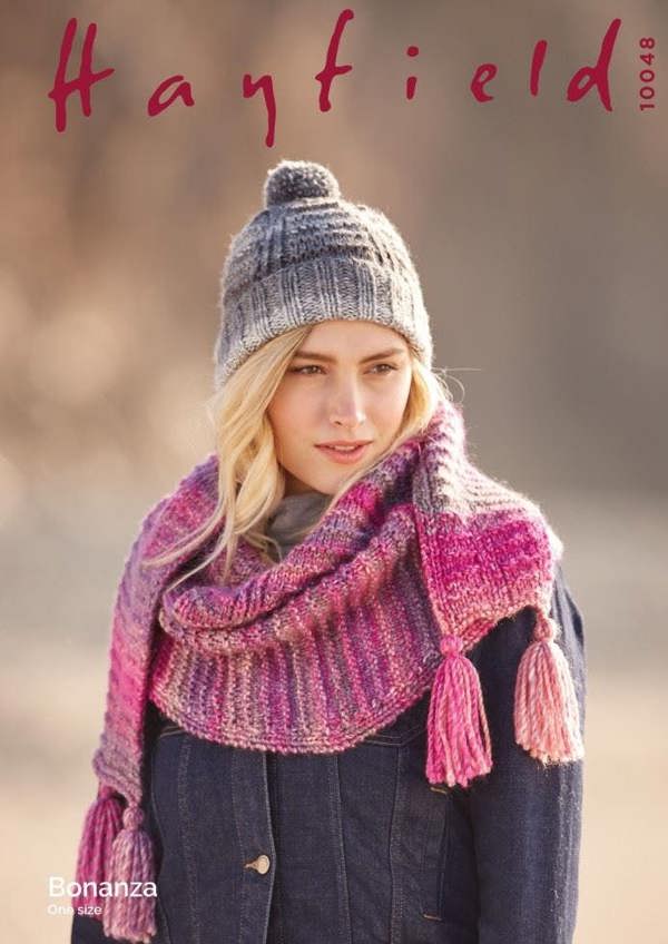 Hayfield Bonanza Chunky Knitting Pattern 10048, Headwear, Scarves for Women, One Size