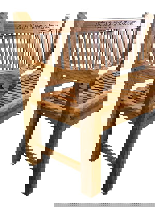 Memorials Direct Premium Chunky Teak Memorial Bench, Add Your Personal Engraving