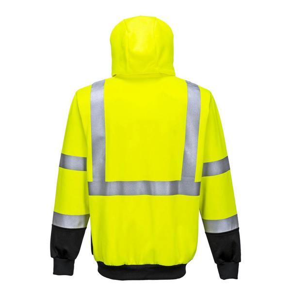 Hi-Vis Contrast Zipped Hoodie Portwest