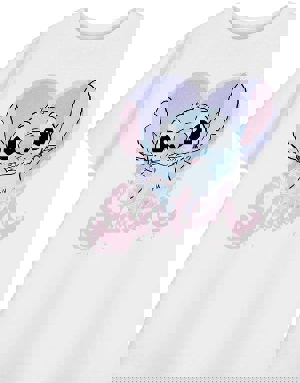 Lilo & Stitch Girls White Big Character Short Sleeved T-Shirt