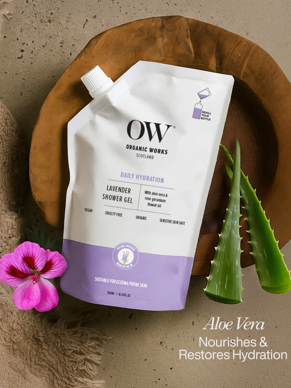 Organic Works Lavender Relax & Replenish Shower Gel - 500ml