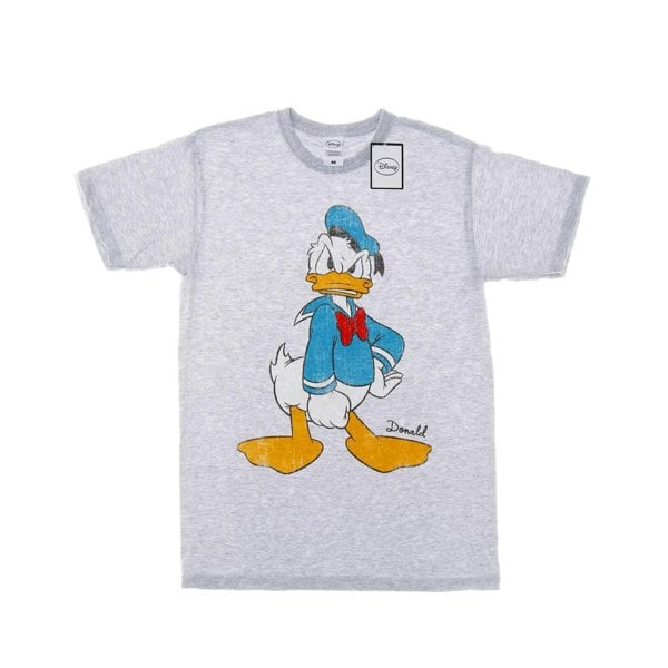 Disney Mens Donald Duck Angry T-Shirt - Heather Grey