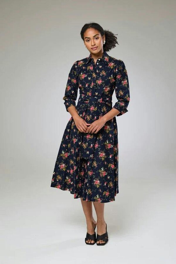 Lioness by TF Navy Flora Cord Long Sleeve Dress