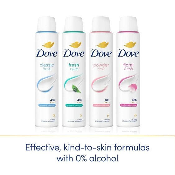 Dove Anti-Perspirant Deodorant Floral 12x200ml, 48H Sweat Protection for Women
