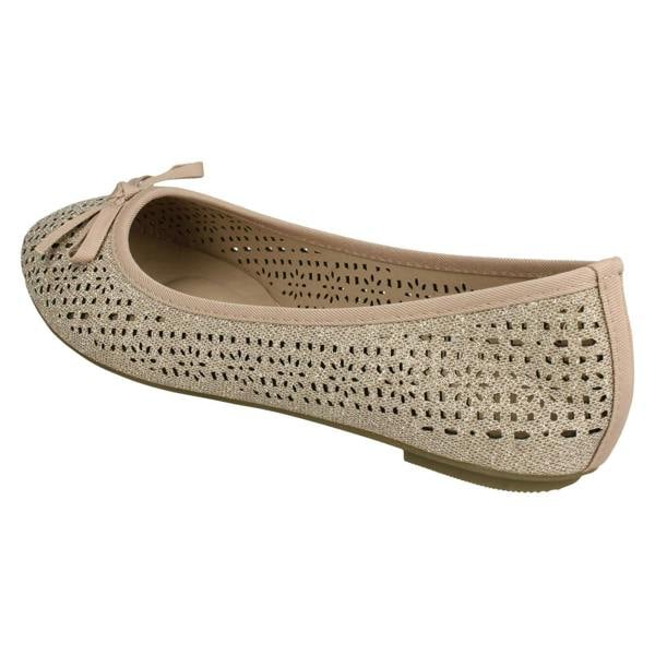 Spot On Ladies Spot On Punched Design Ballerinas F80376