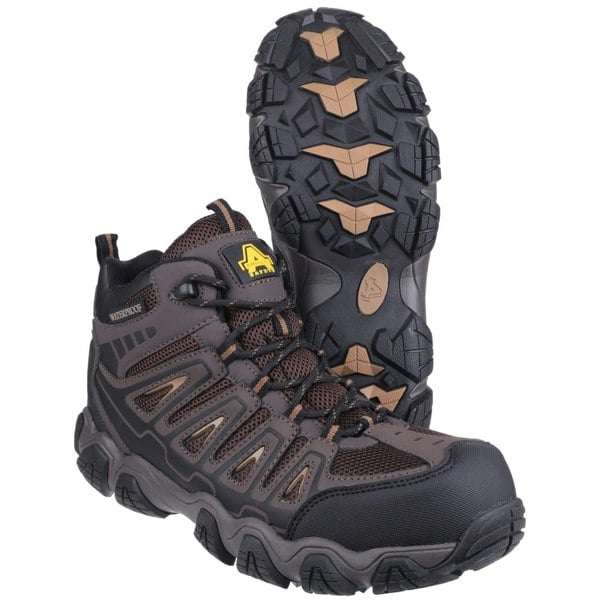 Amblers Safety AS801 Rockingham Waterproof Non-Metal Hiker Men's Safety Boots in Brown