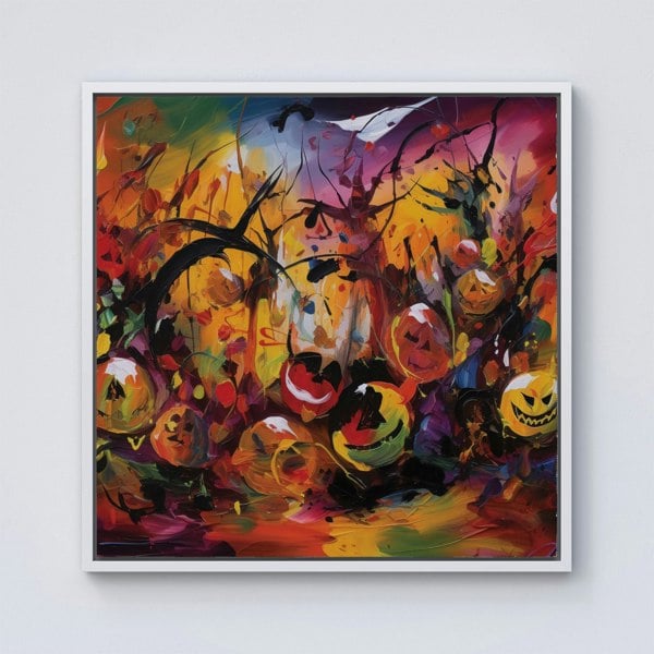 Warren Reed Abstract Halloween Painting Framed Canvas