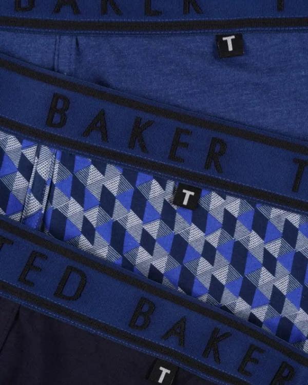 Ted Baker 3-Pack Geo Print Boxer Briefs, Blue/Navy
