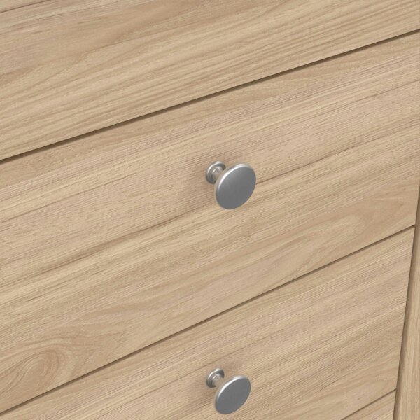 Wyld Haus Gossmere Hickory Oak Effect Bedside Table 3 Drawers