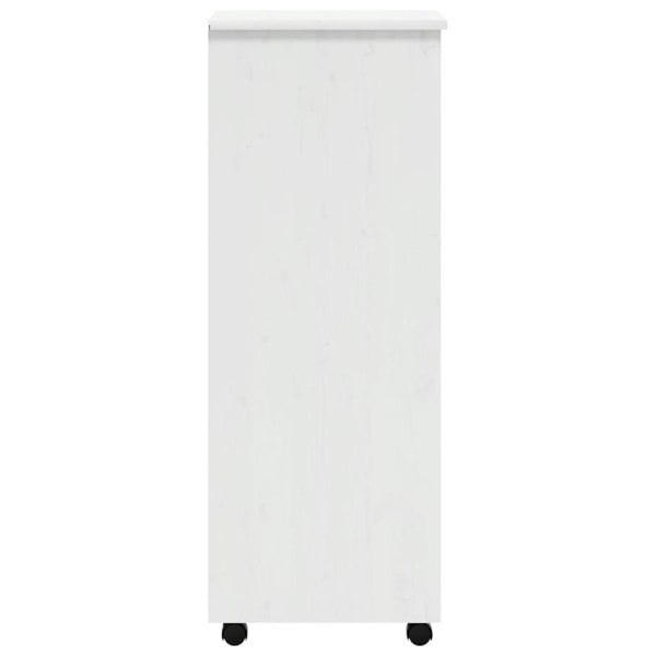 Berkfield Rolling Cabinet with Drawers MOSS White Solid Wood Pine