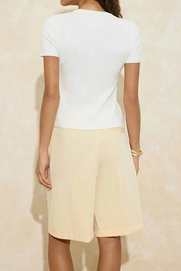 WOVCOR Crew Neck Thin Knit Blouse