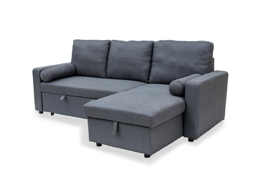 Indoor Living Manhattan Grey 3 Seat Corner Sofa Bed Set - Left or Right