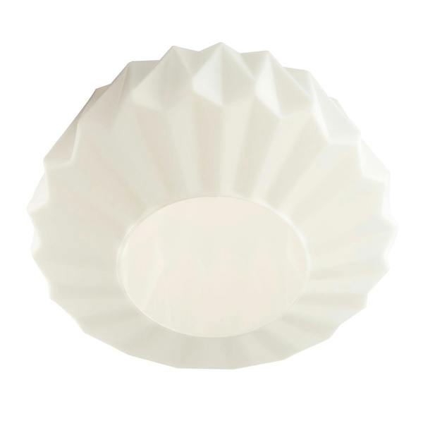 Designer Opal White Glass Pendant Shade with Triangular Shaped Grooves Image 5