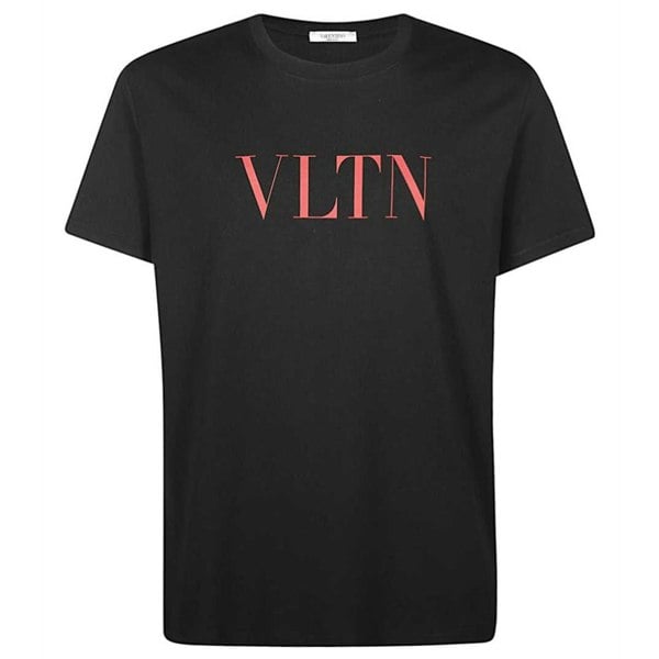 Valentino Red Vltn Print Logo T Shirt - Black