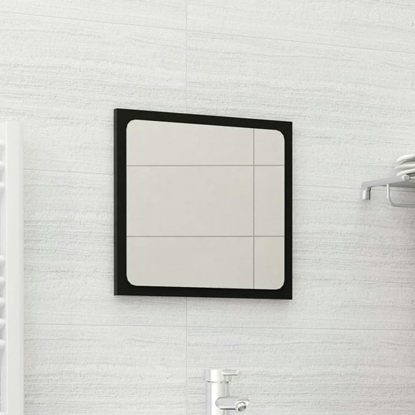 Berkfield Bathroom Mirror Black 40x1.5x37 cm Engineered Wood