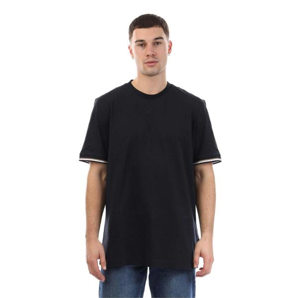 Boss Mens Signature Stripes Regular T-Shirt - Dark Blue - 