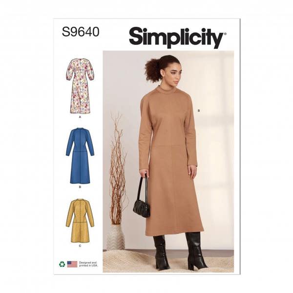 Simplicity Sewing Pattern 9640, Dresses for Women, H5 (6-8-10-12-14) - Intermediate