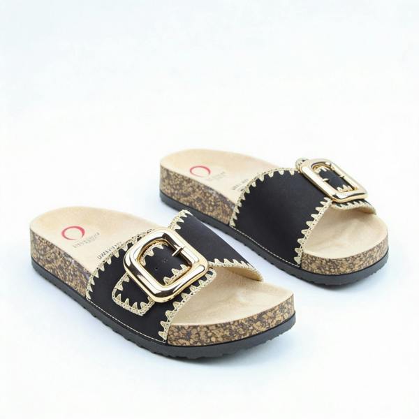 Heavenly Feet REED Sandals Mules   in  Black