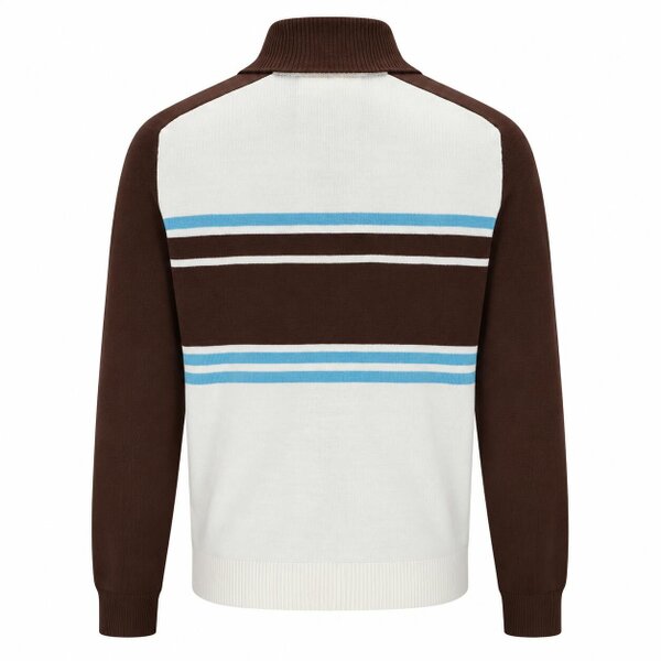Fila Lena Full Zip Knit Jumper Gardenia/Fudge/Azure Blue
