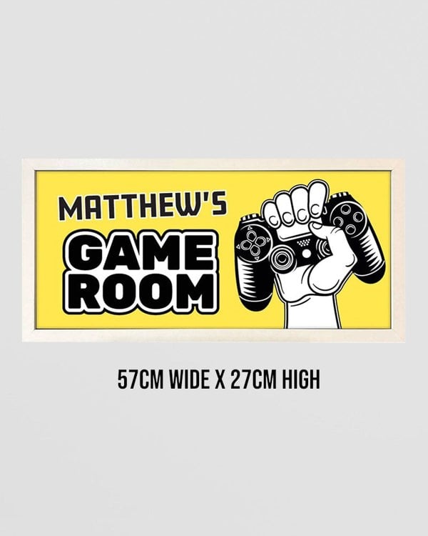 Personalised Kids Game Room Wall Art - Framed Console-Inspired Print