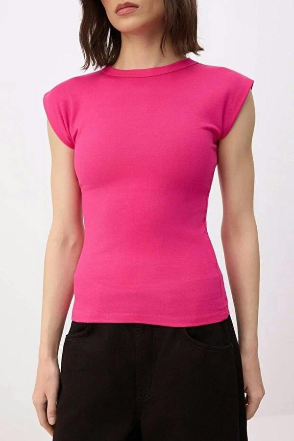 WOVCOR Viscose Fitted Knit Blouse