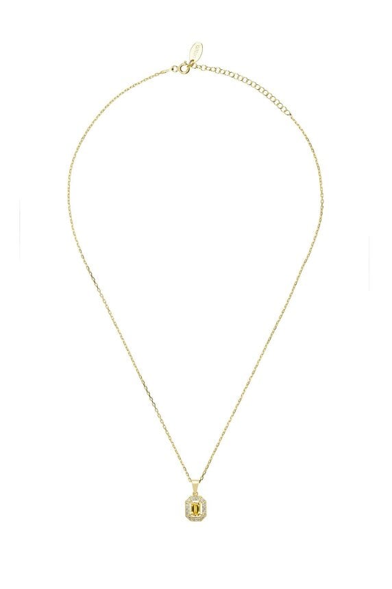 Latelita Whistledown Gemstone Pendant Necklace Citrine Gold