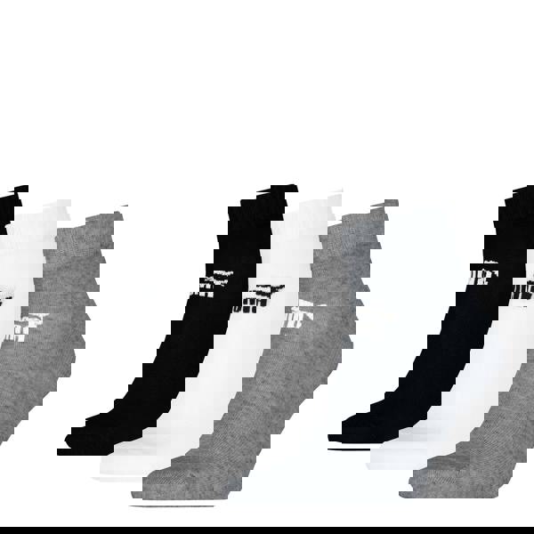 Puma Unisex Adult Quarter Ankle Socks (Pack of 3) - Black/White/Grey