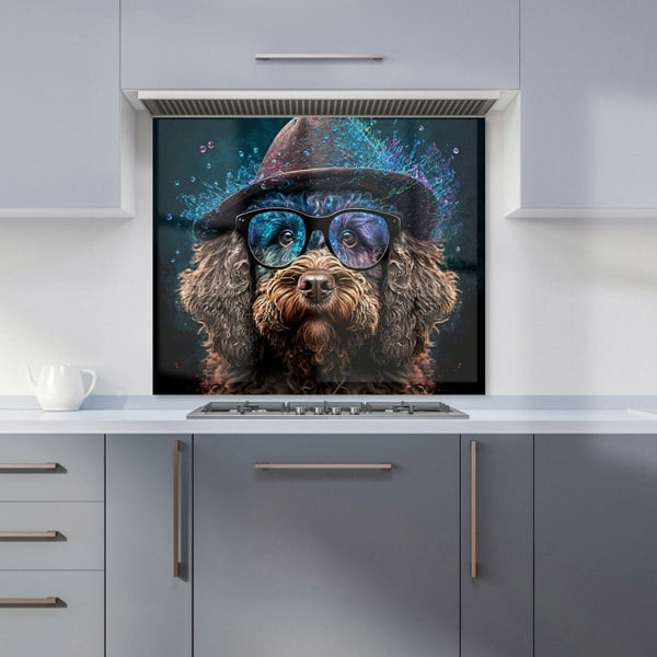 Warren Reed - Designer Labradoodle Dog With Glasses Splashart Kitchen Splashback