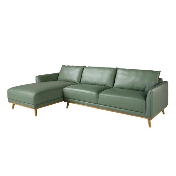 Angel Cerdá Corner sofa in green leather 6199/6200