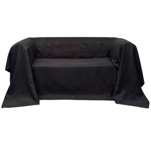 Berkfield Micro-suede Couch Slipcover Anthracite 270 x 350 cm