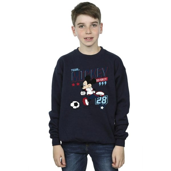 Disney Boys Mickey Mouse Team Mickey Football Sweatshirt - Navy Blue