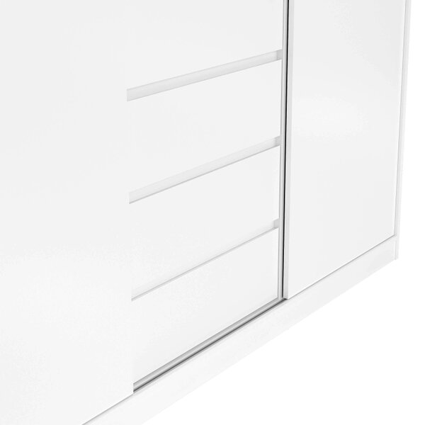 Wyld Haus Budapest White Wooden Wardrobe 3 Doors 3 Drawers