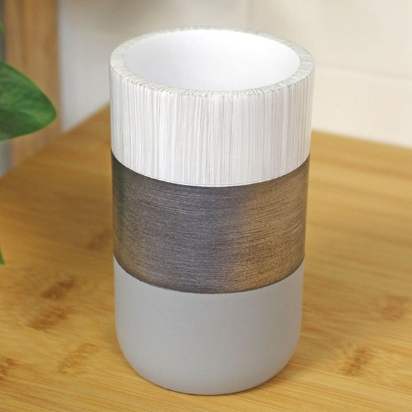 Showerdrape Luxe Grey/White Tumbler
