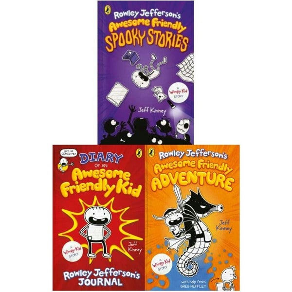 3 Book Set Diary of an Awesome Friendly Kid, Awesome Friendly Adventure, Awesome Friendly Spooky Stories