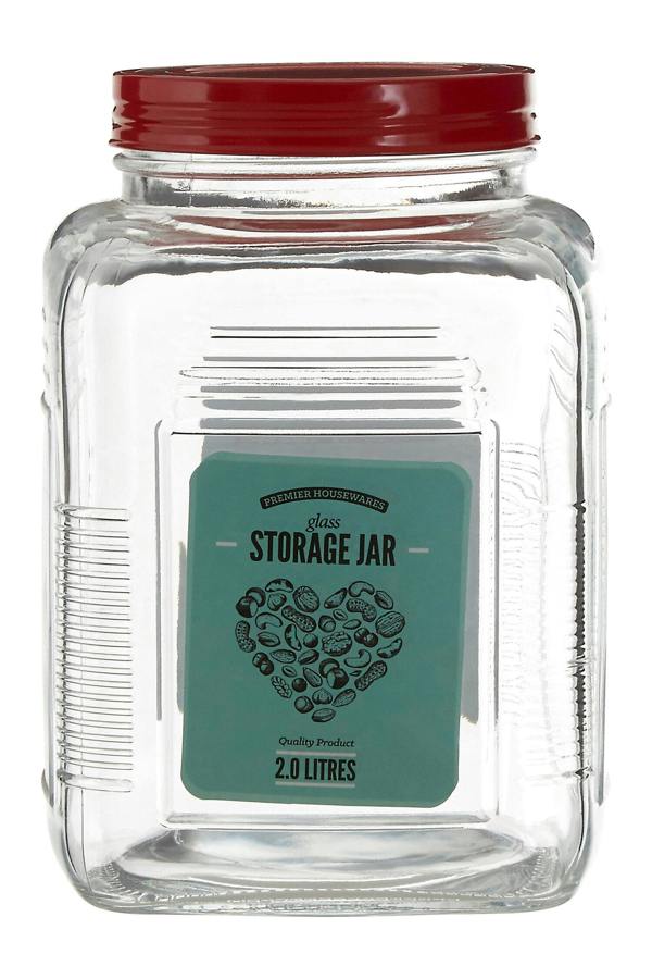Maison by Premier Luca Assorted Square Clear Glass Large Storage Jar