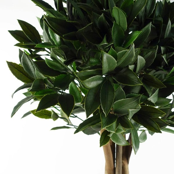 Leaf Pair of 120cm Deluxe Luxury Artificial Bay Leaf Laurel Tree Topiary Ball - 4ft Tall