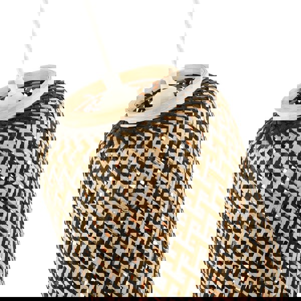 Handmade Natural Brown and Black Two Tone Rattan Pendant Light Shade Image 5