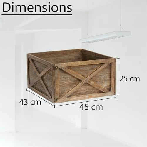45 x 43 x 25 cm Brown Wooden Square Christmas Tree Collar for Tree Stand Cover image 4