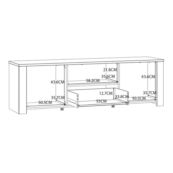 Wyld Haus Bramblecroft White and Natural Oak Wood TV Unit 2 Door 1 Drawer