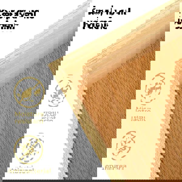 Toque 5 Pcs Bamboo Drawer Organizer Multi-Use Storage Box with Removable Divider