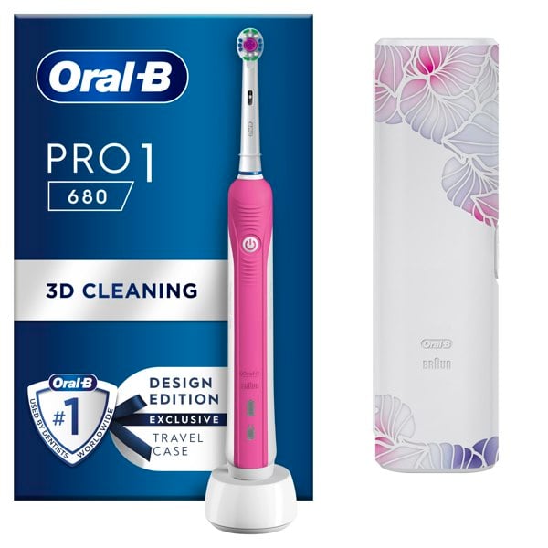 Oral-B Braun Pro 1 Electric Toothbrush and Travel Case - Pink