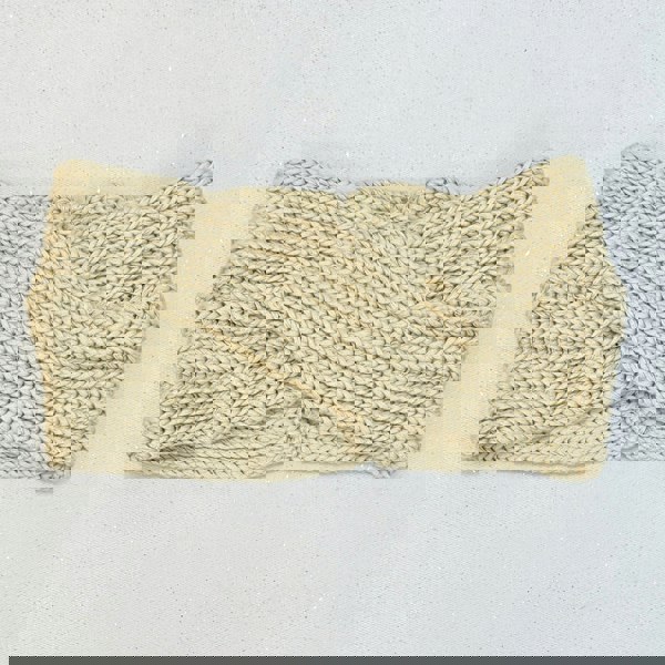 Winter Headband Beige with Brooch in Organic Cotton Lurex Ear Warmer