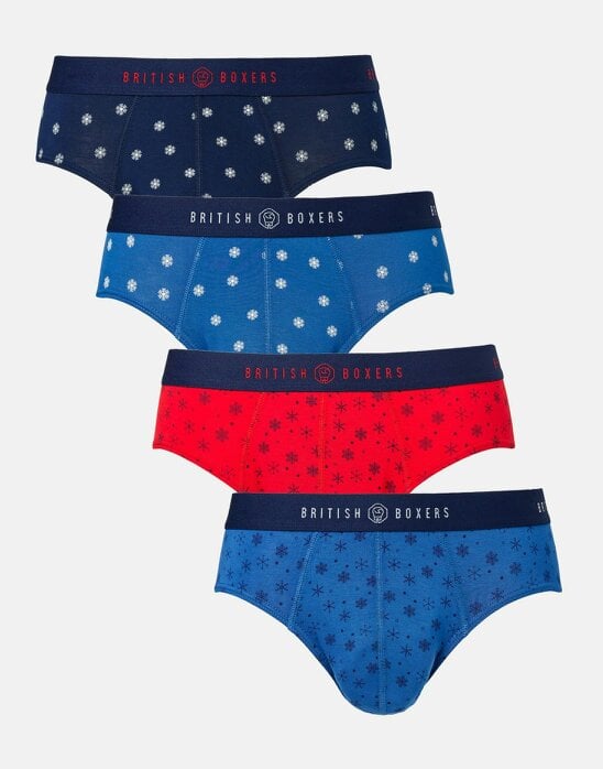 British Boxers Multipack! 4 Pairs of Men's Bamboo Briefs - Blizzard