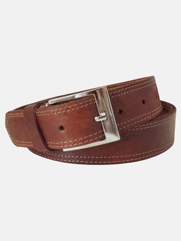 Berber Leather Brown Leather Belt - Wide Width